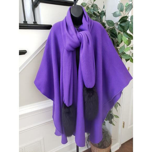 Vintage Kathleen For Sweet Herb Cape Top One Size Purple Hook & Eye Front - Picture 12 of 14
